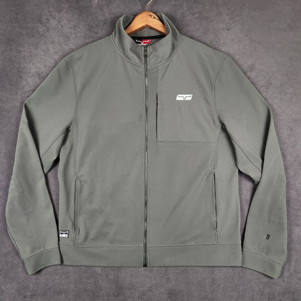 Kimes Ranch Kuna Zip Up Jacket Mens Large Gray Technical Performance MCSP22